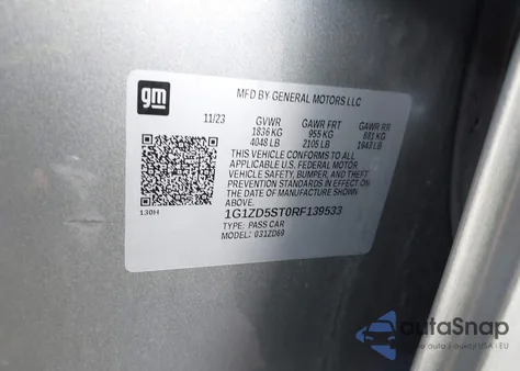 2024 Chevrolet Malibu Lt из США, поврежденный, VIN 1G1ZD5ST0RF139533